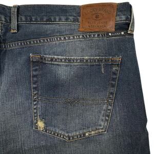 Lucky Brand 361 Vintage Straight Jeans Men's 42x32 Medium Wash Blue Denim
